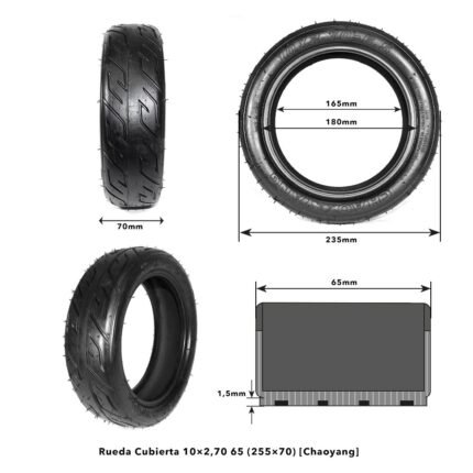 Rueda Cubierta 10x2,70 6,5 (255x70)