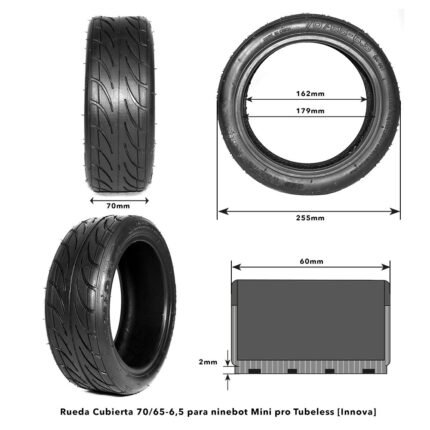 Rueda Cubierta 70/65-6,5 para ninebot Mini pro Tubeless