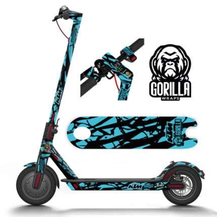 Vinilo completo + base antideslizante Xiaomi M365, 1S, PRO, PRO 2, MI3  KTM - Azul turquesa