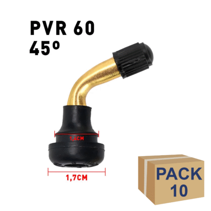 Válvula tubeless PVR 60 (45 grados) - 10 unidades