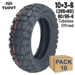 Rueda Cubierta offroad 10x3-6 (255x80) 80/65-6 Tubeless  - 10 unidades
