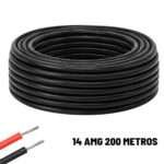Cable eléctrico Silicona Flexible 14 AWG (Negro) 200 Metros