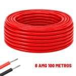Cable eléctrico Silicona Flexible 8 AWG (Rojo) 100 Metros
