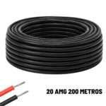 Cable eléctrico Silicona Flexible 20 AWG (Negro) 200 Metros