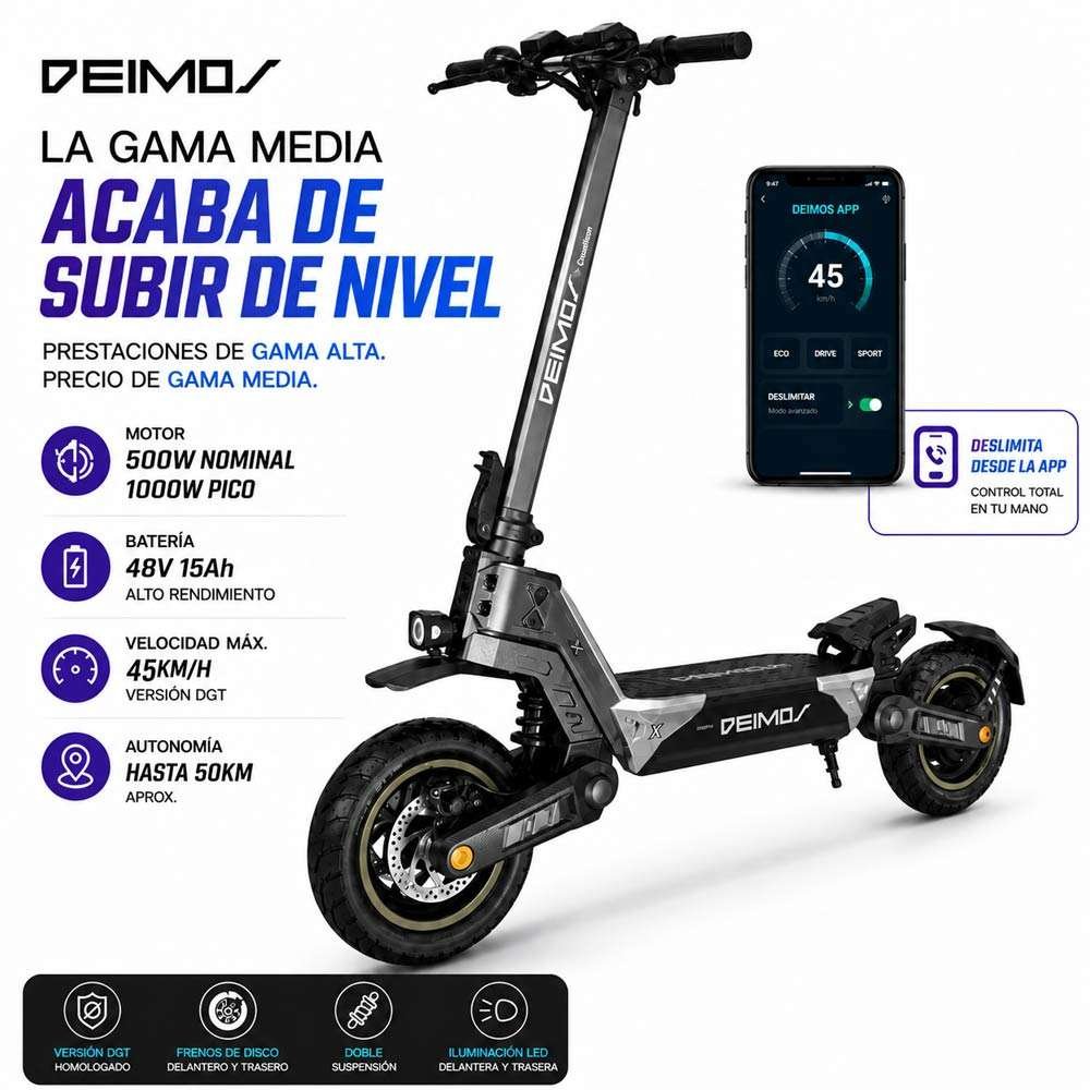 Ecoxtrem-deimos-single.jpg Patinete Eléctrico Ecoxtrem Deimos DGT – Gris oscuro - Imagen 1