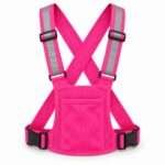 Chaleco Reflectante Ajustable con Bolsillo Rosa