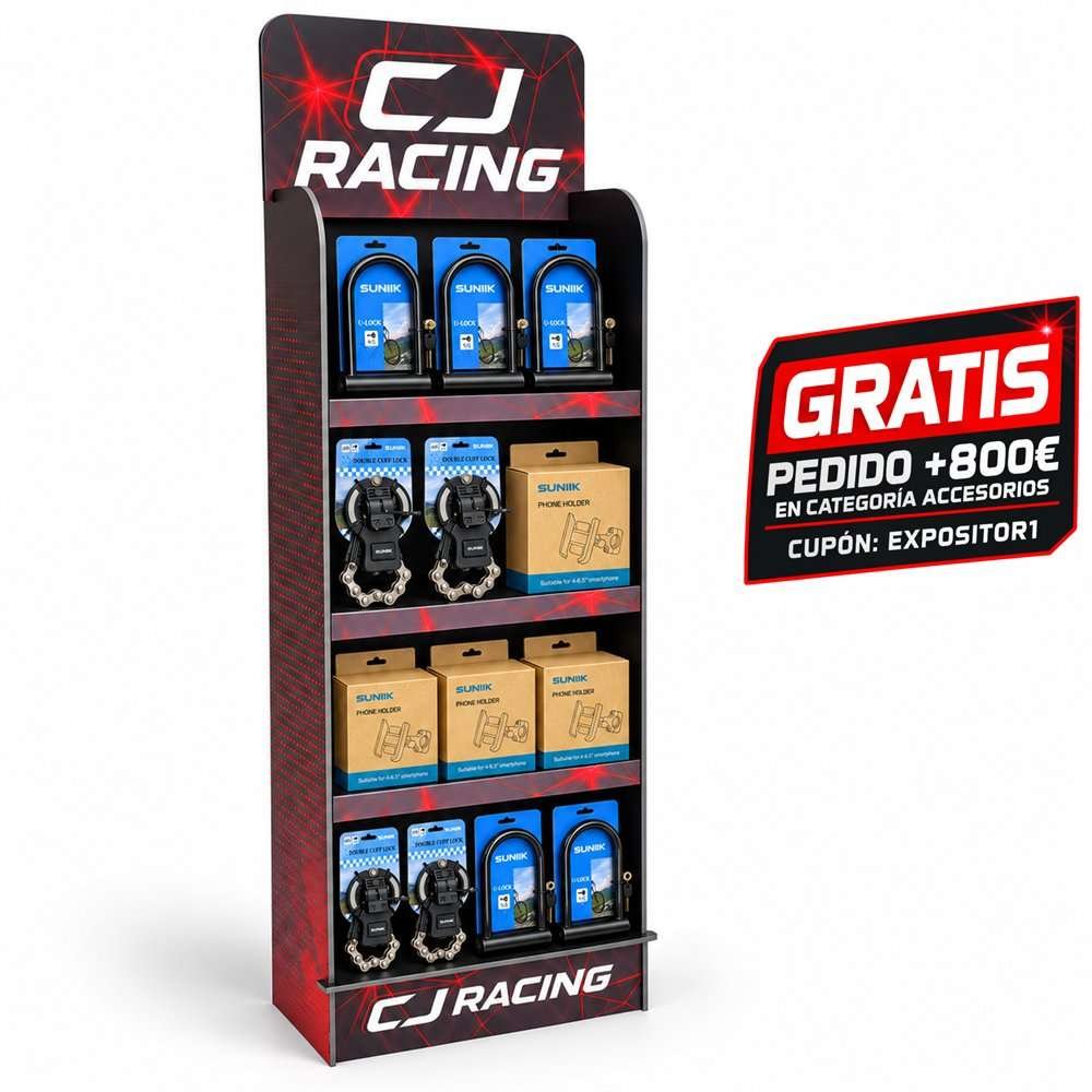 expositor-cuatro-lamas-con-productos-1.jpg Expositor de lamas - CJ Racing - Imagen 1
